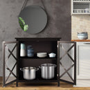 Freestanding Kitchen Buffet Cabinet with Glass Doors and Adjustable Shelf