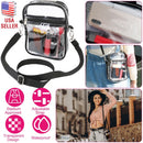 Clear Crossbody Bag Stadium Approved Clear Purse Transparent Small Shoulder Bag See Through Zip Pouch Tote Bag Handbag 44OZ w/ Adjustable Strap