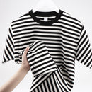 Striped Short Sleeve Men's Versatile Loose T-shirt