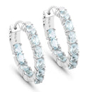 3.80 Carat Genuine Blue Topaz .925 Sterling Silver Earrings
