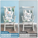 2Pcs Rocking Chair Cushion Upper And Lower Back And Seat Sets with Non-Slip Ties Polyester Fiber Filling Comfortable for Indoor Home Office Car