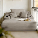 Convertible Chaise Lounge Sleeper Sofa with Cup Holders & Pillows