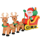 8FT Inflatable Santa Sleigh with Reindeer & LED Lights