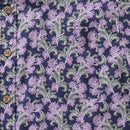 Men's Hawaiian Shirt Button Down Morris Shirt Purple Floral Cotton Aloha Shirt Tribute To William Morris By Amy