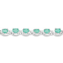 3.78 Carat Genuine Emerald .925 Sterling Silver Bracelet