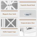 Freestanding Kitchen Buffet Cabinet with Glass Doors and Adjustable Shelf