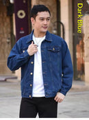 Mens Relaxed-fit Denim Jacket Casual Workwear Style