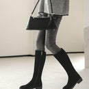 Women's Solid Color Fashion Frosted Long Martin Suede Boots