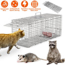 Humane Cat Trap Cage Catch Release Live Animal Rodent Cage Collapsible Galvanized Wire for Raccoons Beavers Groundhogs Foxes Armadillos