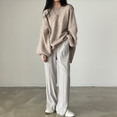 Mid-Length Slit Hem Soft Knit Sweater
