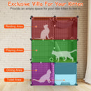 3-Tier Indoor Cat Cage with Litter Box, Hammock & Ladder, Detachable Metal Wire Cat Kennel Enclosure for 1–2 Kittens