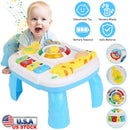 Toddler Musical Learning Table Educational Baby Toys Musical Activity Table Learning Center for 6+ Months Boys Girls Gift
