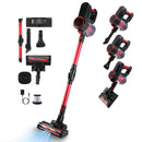 Cordless Vacuum Cleaner Lightweight Handheld Vacuum Upright Stick Floor Vacuum Battery Powered Mop with Lighting 2 Speeds 12000PA Suction 4 Tools Moun