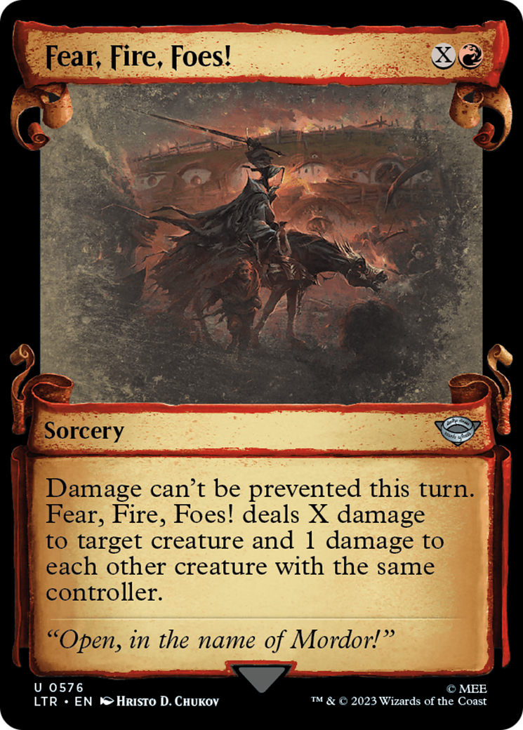 Fear, Fire, Foes! (LTR-576) - The Lord of the Rings: Tales of Middle-earth: (Showcase) Foil