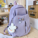 New Girls' Simple Solid Color Backpack