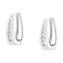 14k White Gold 1/4 Cttw Channel-Set Brilliant Round-Cut Diamond Hoop Earrings (I-J Color, I2-I3 Clarity)