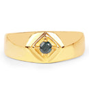 0.12 Carat Genuine Blue Diamond .925 Sterling Silver Ring