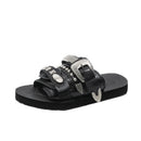 Silver-studded Casual Lightweight Platform Outdoor Slippers
