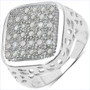 0.54 Carat Genuine White Diamond .925 Sterling Silver Ring