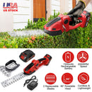 24V Cordless Handheld Grass Shear Hedge Trimmer with 90¡ Cutting Angle 2Pcs Replaceable Blades Electric Shrub Trimmer Hedge Cutter with Detachable Bat