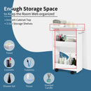 Slim Rolling 3-Tier Bathroom Mobile Shelving Cabinet wih Handle