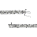 .925 Sterling Silver 2.0 Cttw Diamond 7" Round Miracle Plate Link Bracelet (I-J Color, I2-I3 Clarity)