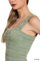 Zenana Seamless Winkle Stone Washed Tank Top