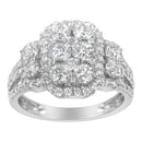 14K White Gold 2 1/4 Cttw Diamond Cocktail Cluster Ring (G-H Color, SI2-I1 Clarity) - Size 7