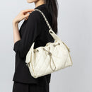 Caviar-patterned Genuine Leather Hobo Shoulder Bag With A Diamond-quilted Design
