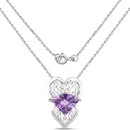 5.80 Carat Genuine Amethyst .925 Sterling Silver Pendant