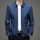 Men's Business-Casual Solid-Color Zip-Up Jacket