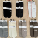 Gentle Vertical Stripe Cream Gray Socks