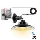 Solar Shed Light with Separate Panel Wall Mounted Solar Pendant Light Indoor Outdoor with Remote Timer 3 Modes 3 Light Colors IP 55 Waterproof for Gaz