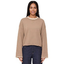 Womens Pullover Sweater Loose-Fit Round-Neck Casual Knit Top