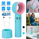 Portable Handheld Bladeless Fan Rechargeable Cooling USB Fan Desktop Use Fan w/ 3 Gears LED Indicator Cooling Fan
