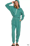 Zenana Enzyme Washed French Terry Jumpsuit