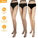 Women Fishnet Tights Sexy High Waist Fishnet Pantyhose Stretchy Mesh Hollow Out Tights Stockings w/ Small Medium Large Hole Choices