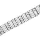 14K White Gold 4 7/8 cttw Baguette & Round Brilliant-Cut Diamond Channel- & Prong-Set Tennis Bracelet (I-J Color, I1-I2 Clarity) - Size 7.25"