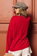 BiBi Merry Glitter Christmas Drop Shoulder Top