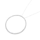.925 Sterling Silver 5.0 Cttw Prong Set Round-cut Diamond Open Circle Hoop 18" Pendant Necklace (I-J Color, I2-I3 Clarity)