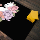 White Cat And Roses Playmat