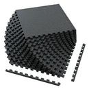 Interlocking Rubber Exercise Mat 48 Sq Ft with Borders