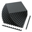 Interlocking Rubber Exercise Mat 48 Sq Ft with Borders