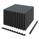 Interlocking Rubber Exercise Mat 48 Sq Ft with Borders