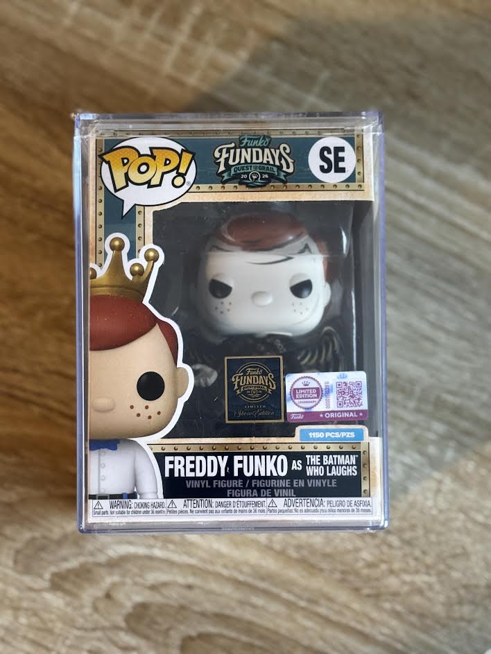 Fundays: Quest for the Grail - Atlantis 2026 Freddy Funko as Batman Who Laughs with Protector & Guaranteed Mint LE1150