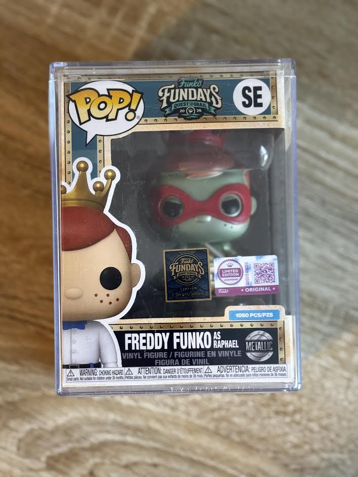 Fundays: Quest for the Grail - Atlantis 2026 Freddy Funko as TMNT Freddy Funko Raphael (Metallic) with Protector & Guaranteed Mint LE1050