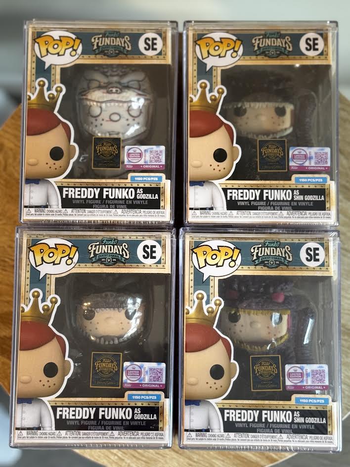 Fundays: Quest for the Grail - Atlantis 2026 Freddy Funko Godzilla FULL SET OF 4 with Protector & Guaranteed Mint LE1150