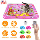 Cat Water Mat with Floating Fish & LED Lights