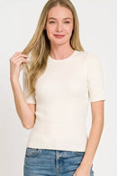 Zenana Viscose Ribbed Round Neck Sweater
