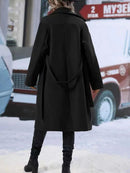 Double-Breasted Lapel Trench Coat with Belt